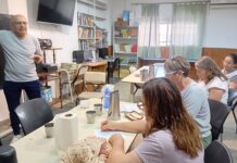 En Sastre, junto a asistentes escolares